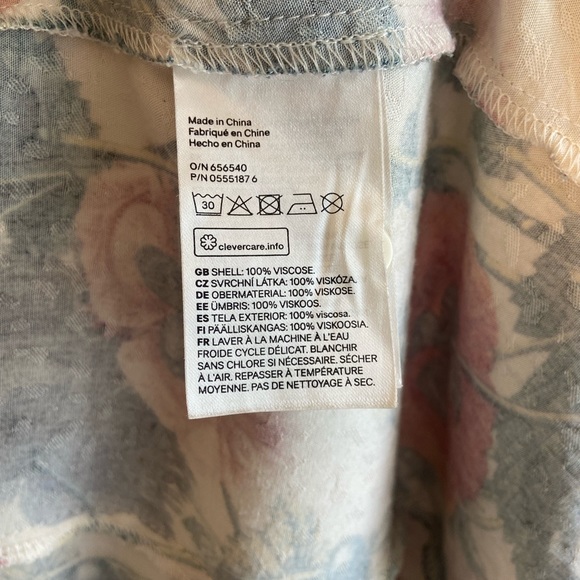 H&M FLORAL FLOWY RUFFLED SHORT SLEEVES MAXI DRESS, SIZE 6 - Picture 11 of 12